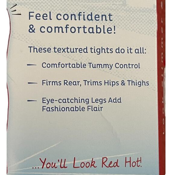 SPANX Assets Red Hot Label 3 Pair Textured Lace ZigZag Shaping Tights Black 4 D - Picture 5 of 8